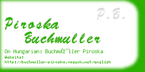 piroska buchmuller business card